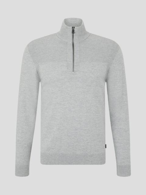 BOGNER NORIS KNIT PULLOVER IN LIGHT GREY
