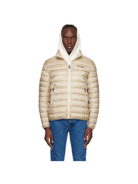 Palm Angels Beige Embroidered Down Jacket