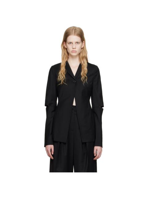 LVIR Black Slit-Sleeve Blazer
