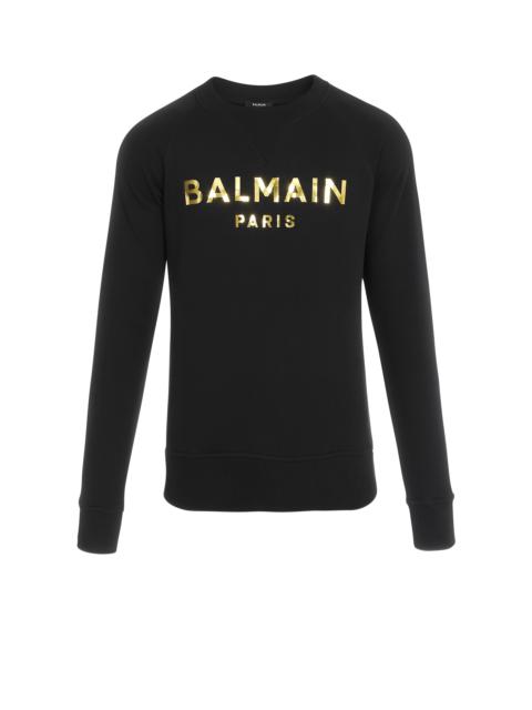 Eco-designed cotton sweatshirt with Balmain Paris logo print