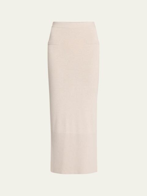 ANNA QUAN Gia Ribbed Midi Skirt