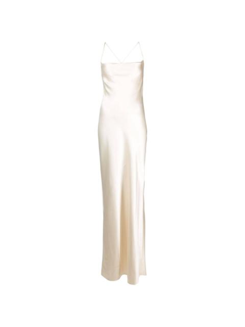 White Strapless silk-satin gown, Saint Laurent