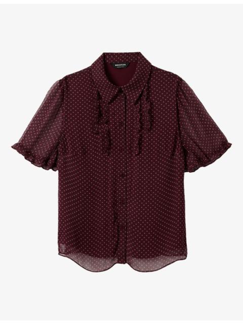 WHISTLES Polka-Dot Short-Sleeve Woven Shirt