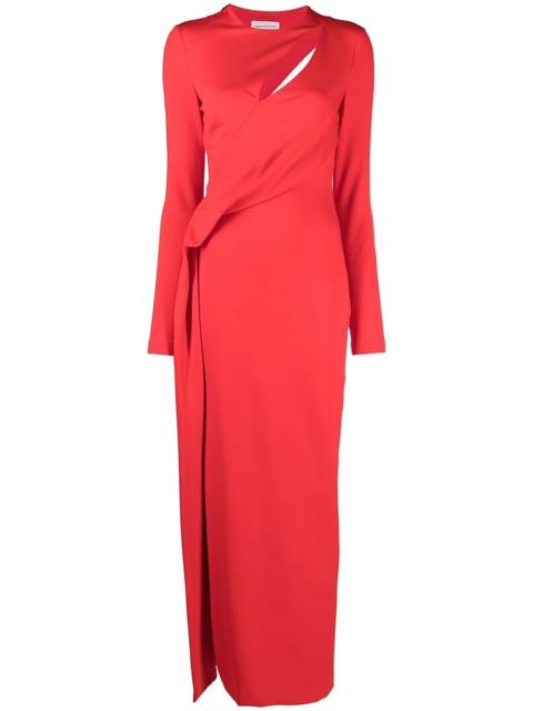 Alexander McQueen cut out-detail long-sleeved gown