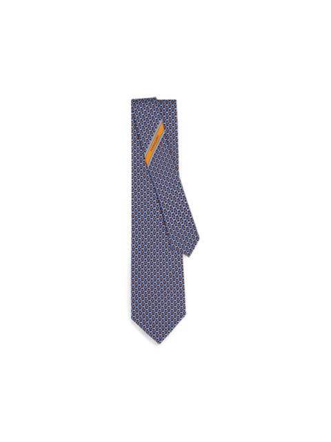 FERRAGAMO Gancini links print silk tie