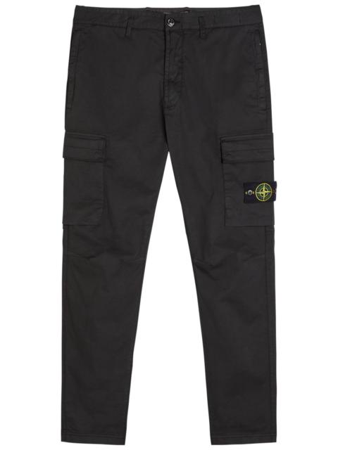 Stone Island Stone Island Tapered-leg Stretch-cotton Poplin Cargo Trousers