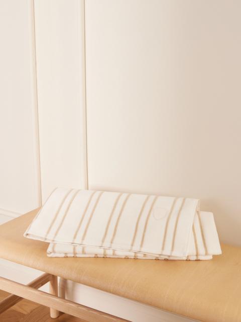 Brunello Cucinelli Embroidered Striped Cotton-terry Beach Towel