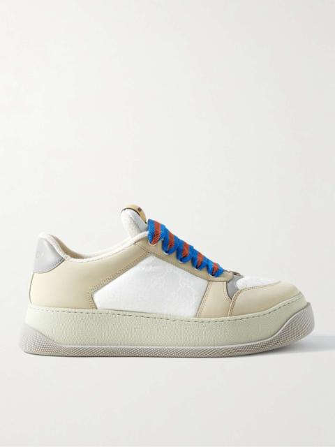 GUCCI Screener Monogrammed Canvas and Leather Sneakers