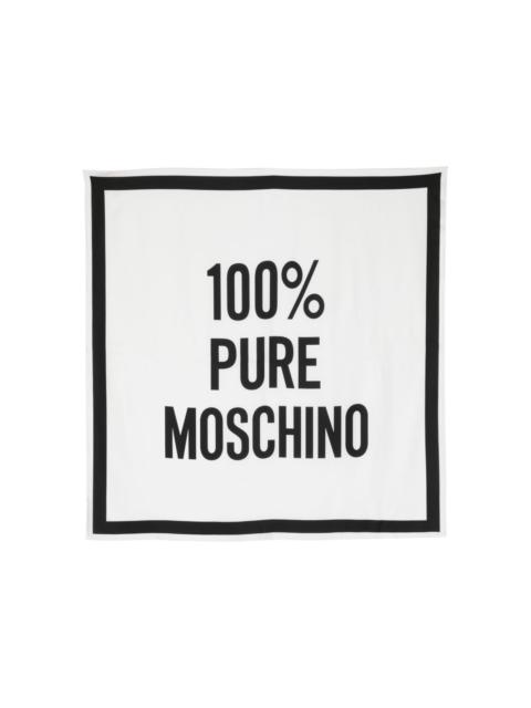 Moschino slogan-print silk scarf