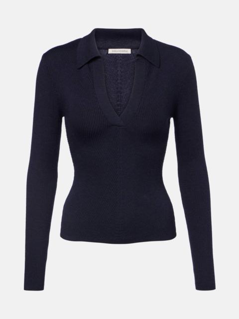EMILIA WICKSTEAD Austin ribbed-knit wool polo sweater