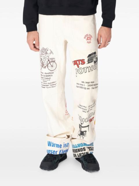 Marine Serre cotton trousers