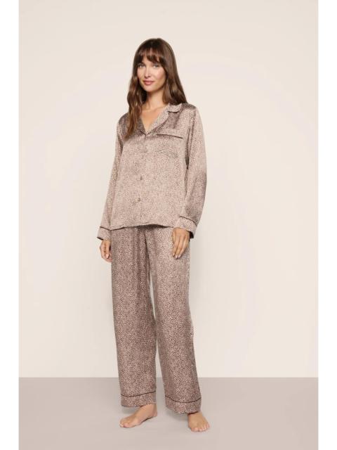 eberjey Inez Washable Silk Printed Long PJ Set
