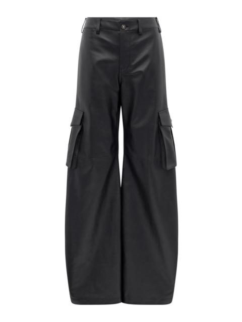 GABRIELA HEARST Eos Barrel-leg Cargo Pant in Black Soft Leather