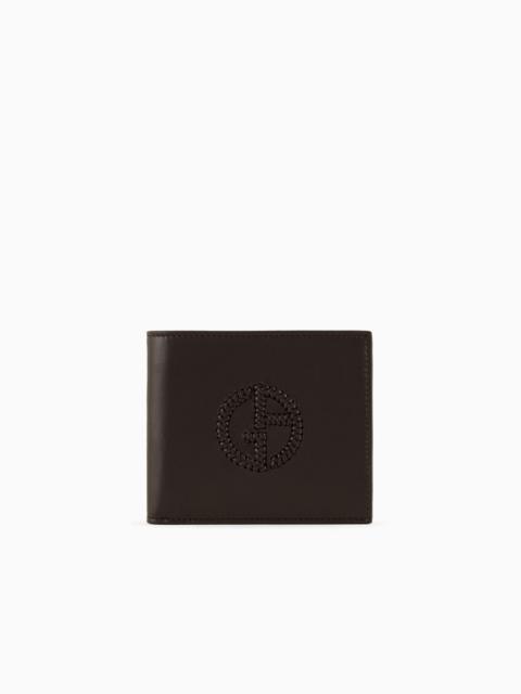 GIORGIO ARMANI Nappa-leather bifold wallet with embroidered logo