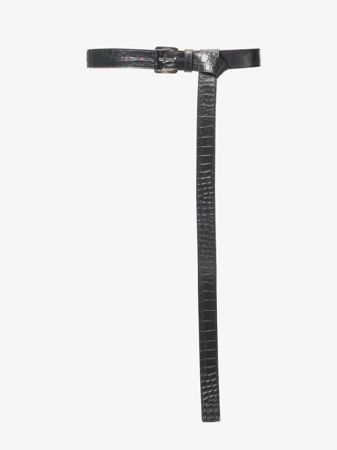 MICHAEL KORS COLLECTION Jodi Crocodile Embossed Leather Belt