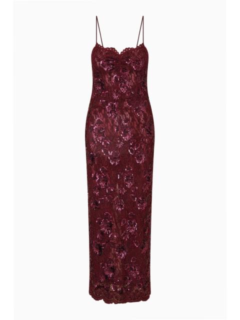 LoveShackFancy Ciona Embellished Lace Maxi Dress
