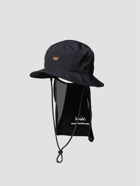 Nigel Cabourn Nanga Nylon Tusser Sunshade Hat in Black