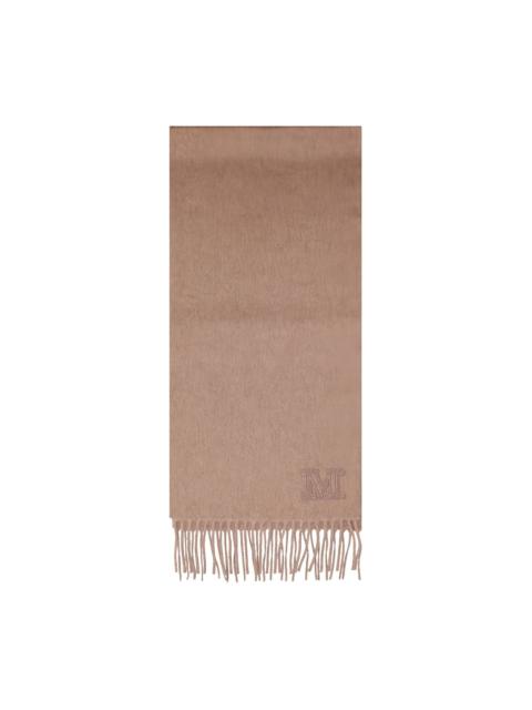 Max Mara embroidered-logo fringed scarf