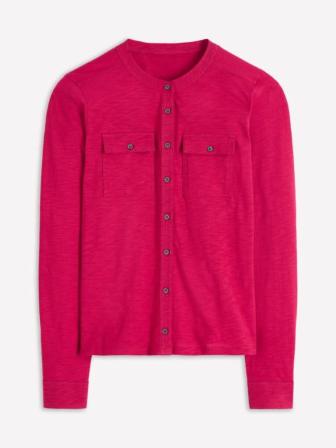 BODEN Topstitched Pocket Shirt-Pomegranate
