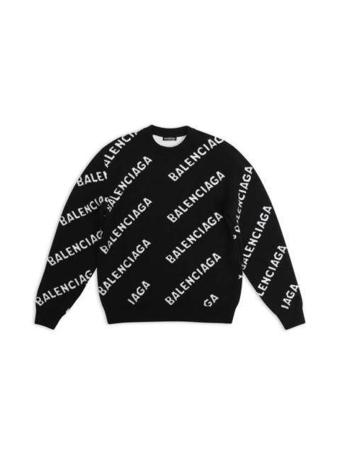 Men's Allover Logo Sweater in Black