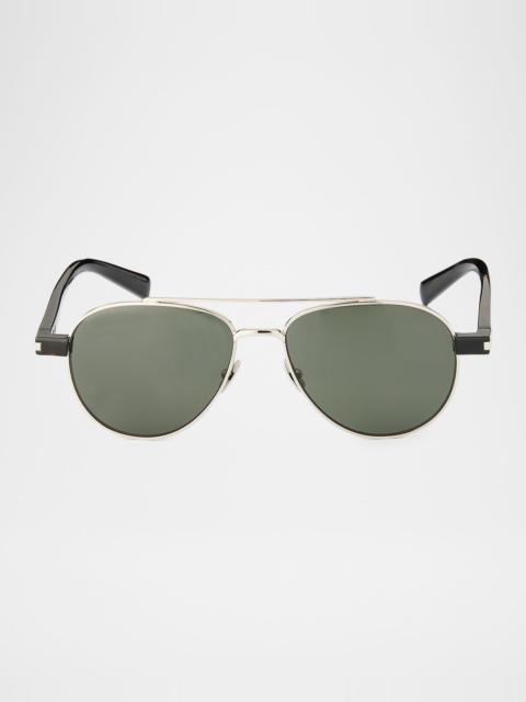 SAINT LAURENT Men's Sl 843-002 Double-Bridge Aviator Sunglasses