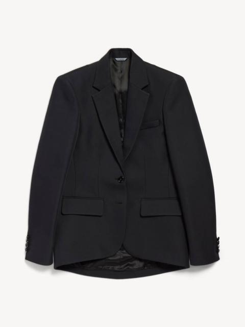 BALENCIAGA Women's Single-breasted Cocoon Jacket in Black