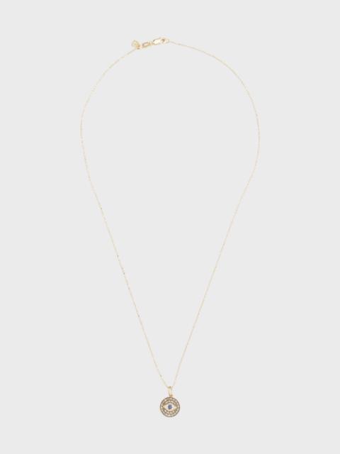 SYDNEY EVAN Small Diamond Evil Eye Medallion Necklace