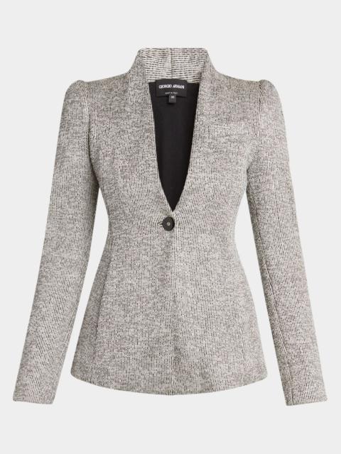 GIORGIO ARMANI Textured Jersey Jacquard Single-Breasted Blazer