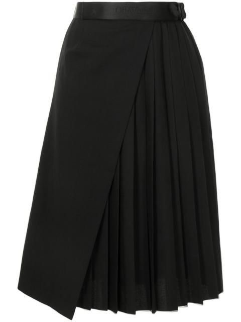 Off-White logo-tape detail pleated skirt