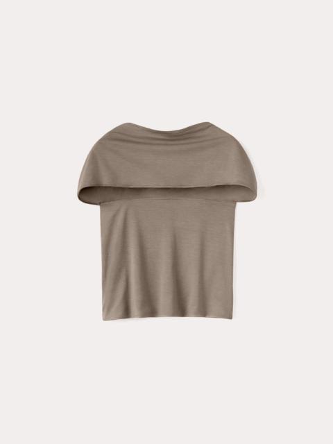 Slip-through top dark taupe