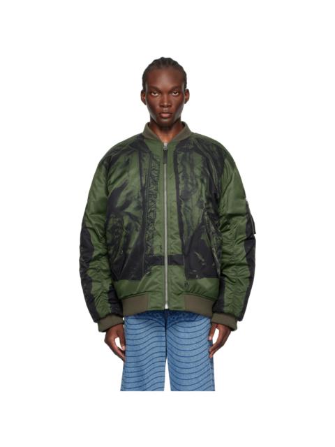 Jean Paul Gaultier Khaki 'The Trompe-L'œil' Bomber Jacket