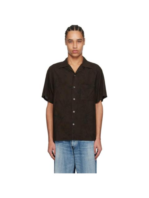 TAIGA TAKAHASHI Brown Lot. 113 Open Collar Shirt
