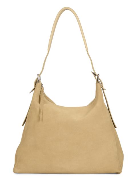Lemaire Men's Belted Suede Hobo Bag - Biscuit