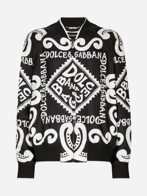 Dolce & Gabbana Marina-print silk bomber jacket
