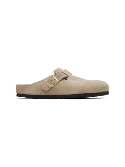 BIRKENSTOCK Beige Regular Boston Slip-on Loafers