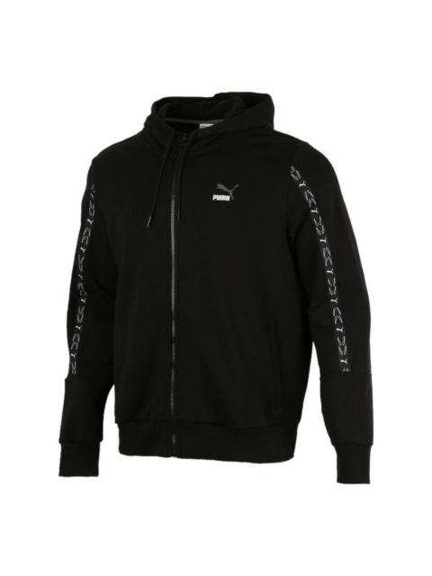 PUMA PUMA Elevate Hooded Full-Zip Jacket 'Black White' 531071-01