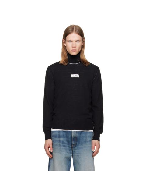MM6 Maison Margiela Black Wool Turtleneck