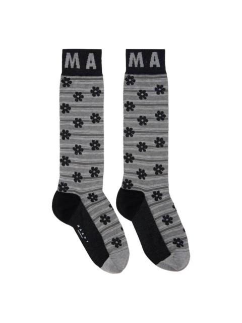 【送料&関税込】Marni White Polka Dot-print Ribbed Socks Marni Black & White Polka Dots Socks | REVERSIBLE