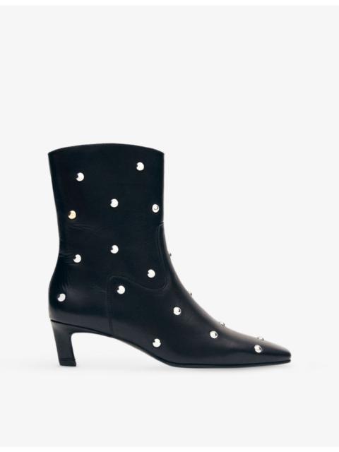 ALOHAS Nash Stud Leather Heeled Ankle Boots