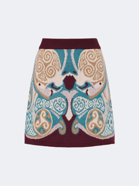 La DoubleJ Alchemy jacquard wool miniskirt