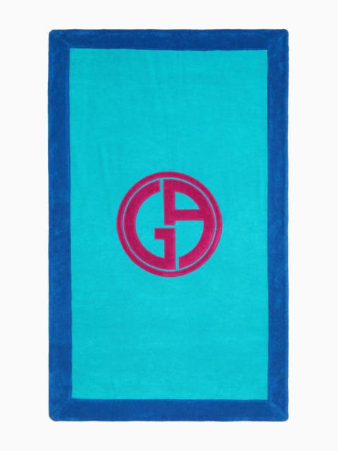 GIORGIO ARMANI Two-toned beach towel with jacquard logo