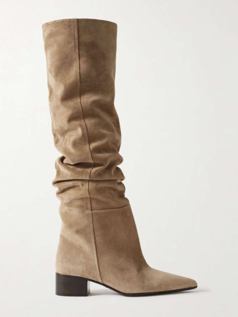 KHAITE Andee suede over-the-knee boots Taupe