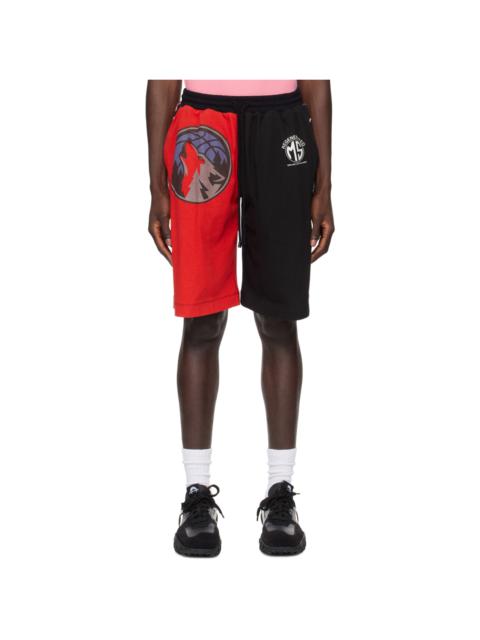 Red & Black Graphic Shorts