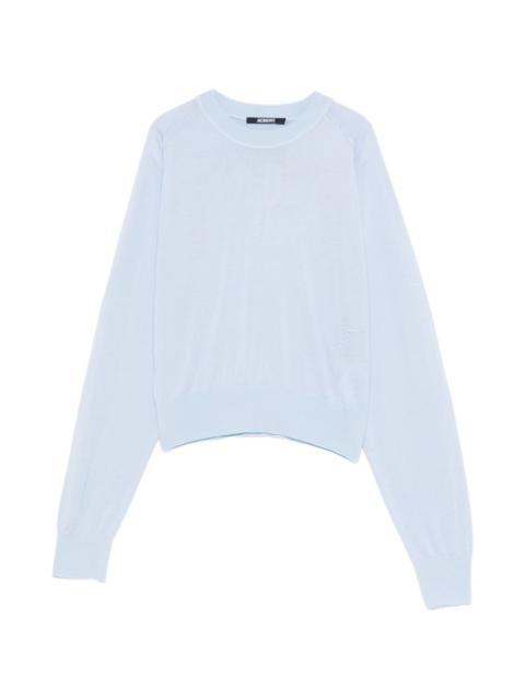 JACQUEMUS Le Sweater J logo-embroidered crew-neck sweater