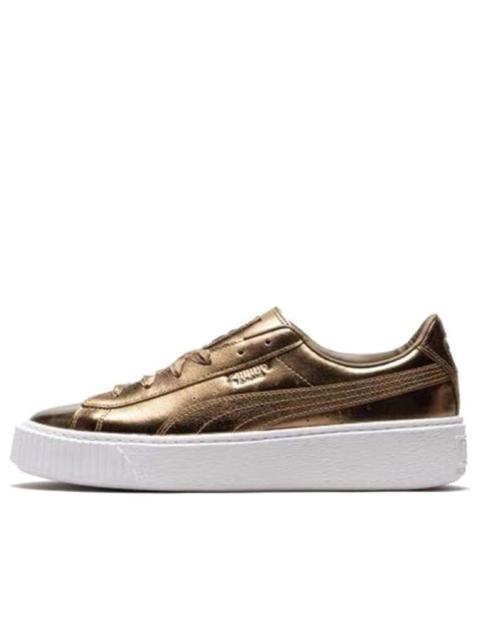 PUMA (WMNS) PUMA Basket Platform Luxe 'Gold' 366687-02
