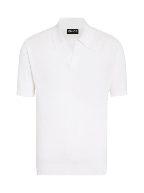 V-NECK COTTON POLO SHIRT