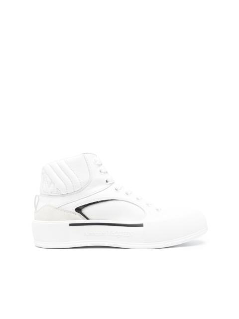 Alexander McQueen Seal-embroidered leather sneakers