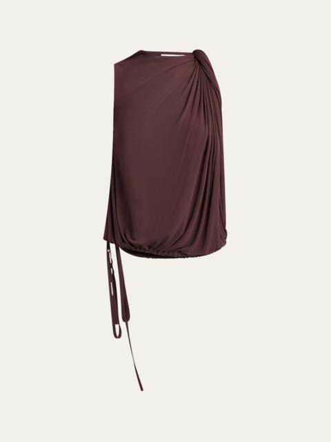 Alexander McQueen Twist Draped Jersey Top