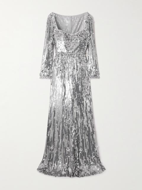 JENNY PACKHAM Kestra Embellished Sequined Tulle Gown