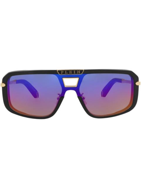 PHILIPP PLEIN Philipp Plein Aviator-Frame Acetate Sunglasses Black Gold Rainbow (SPP008M-99-703V)